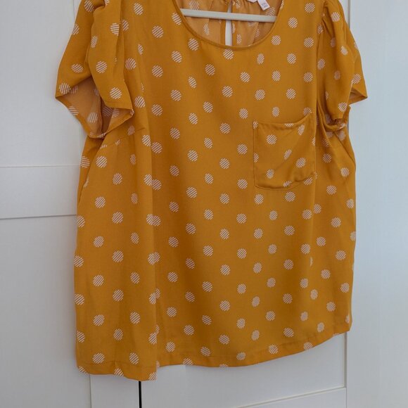 Lauren Conrad Polka Dot Blouse, Size XXL - Picture 2 of 4